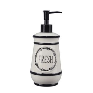 NEW! Farmhouse Ceramic Soap Dispenser Country Shabby Chic Cottagcore Black